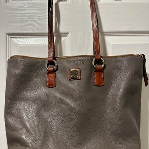 Dooney & Bourke Taupe Leather Shoulder Bag